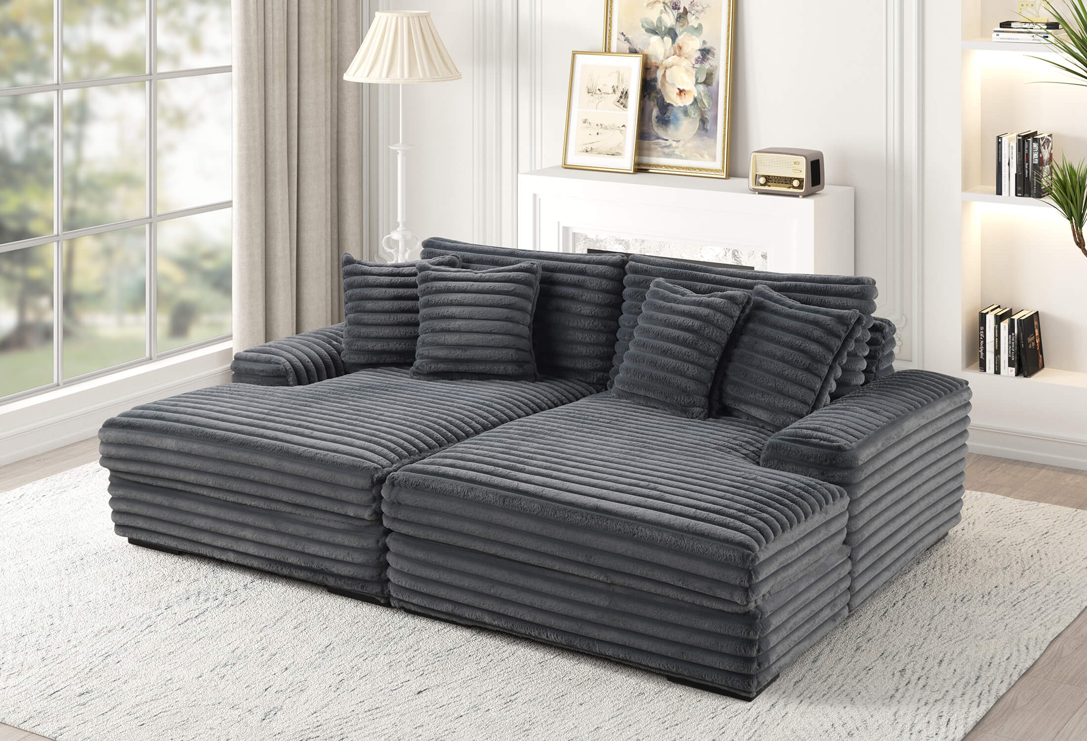 Sunday-Double-Chaise-Gray